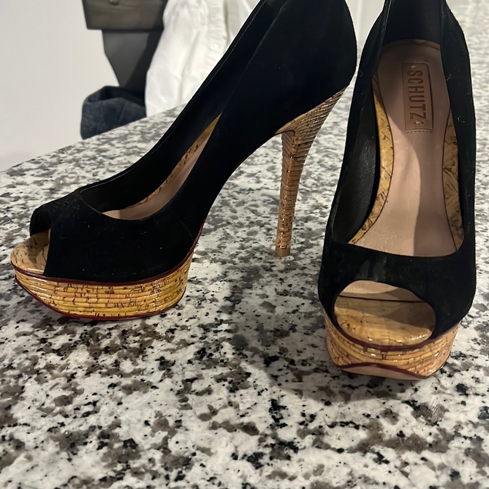 Black platform heels